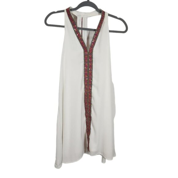 Francesca Alya Sleeveless Lined Dress with Sequin Detail in White - Size Small‎ - Picture 1 of 5